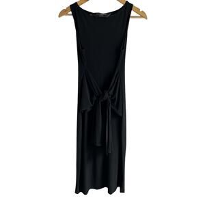 Norma‎ Kamali Women’s Size Medium Black Knee Length Stretchy Front Tie Dress